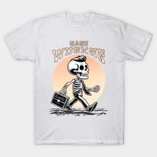 Hard Worker Funny Skeleton T-Shirt